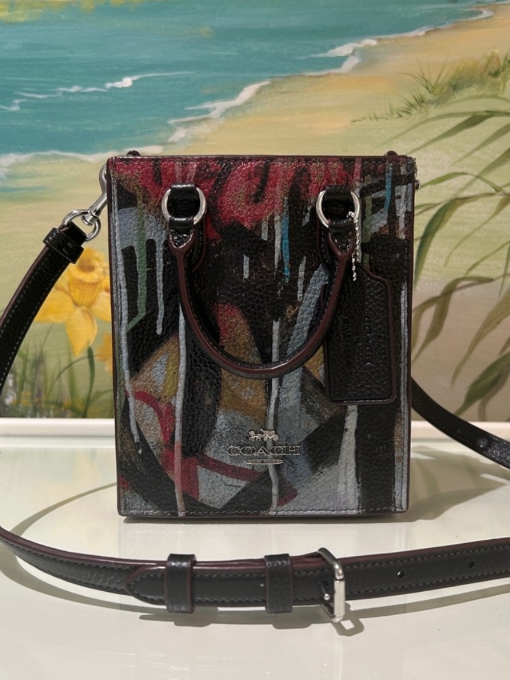 Coach x Mint + Serf North South Multicolor Graffiti Leather Mini Tote/Crossbody